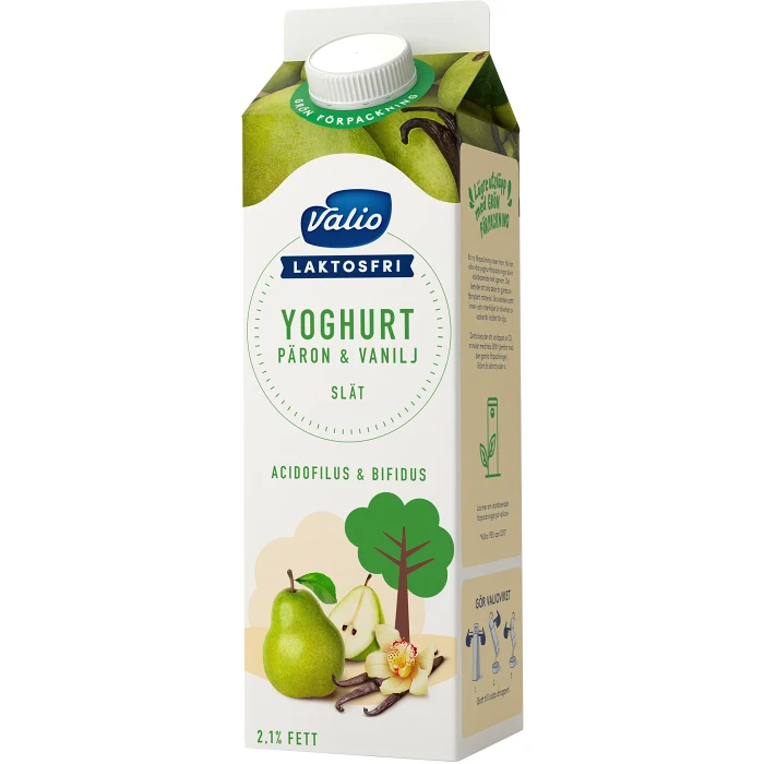 Yoghurt Päron & vanilj 2,1% Laktosfri 1000g Valio