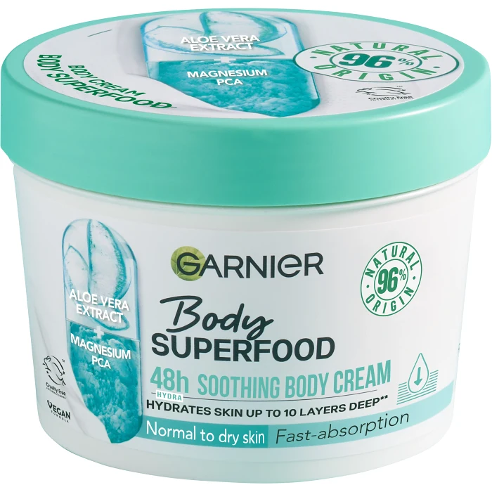 Bodybutter Superfood 80H Soothing Cream Sensitive Skin 380ml Garnier