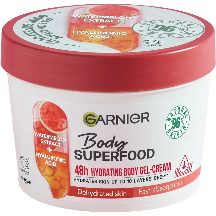 Bodybutter Superfood 80H Hydra Gel Cream Dehydrated 380ml Garnier