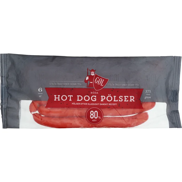 Röd Hot Dog pölser 375g Göl