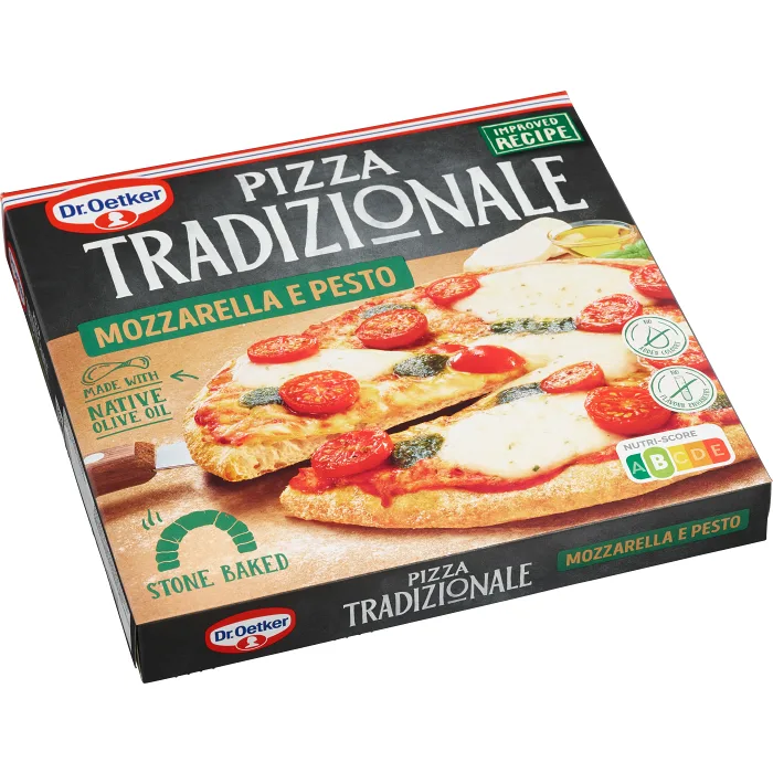 Pizza Tradizionale Mozzarella E Pesto Fryst 385g Dr. Oetker