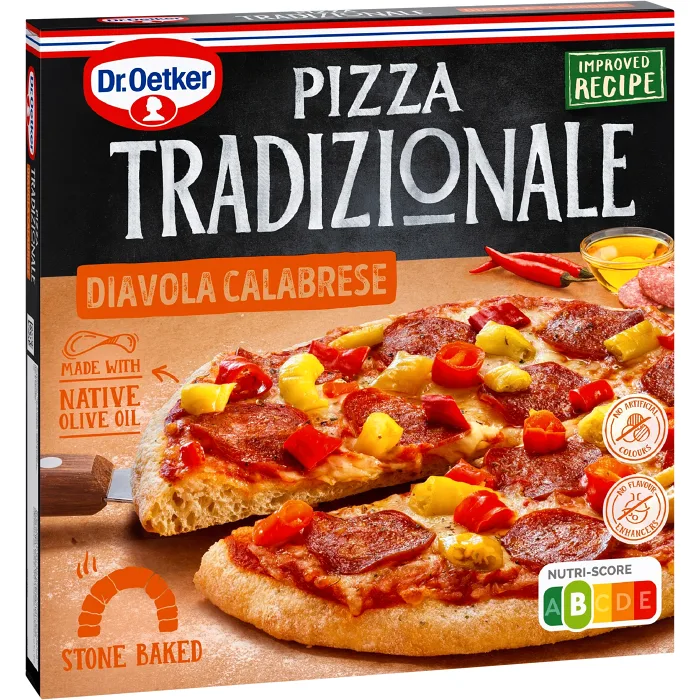 Pizza Tradi Diavola Calabrese Fryst 360g Dr. Oetker