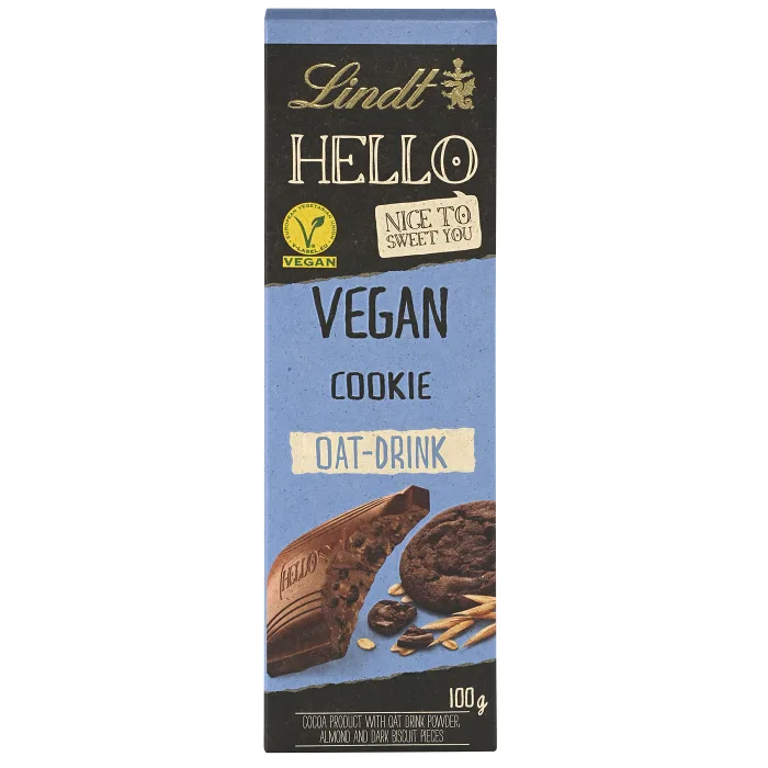 Chokladkaka HELLO Vegan Cookie Havremjölk 100g Lindt