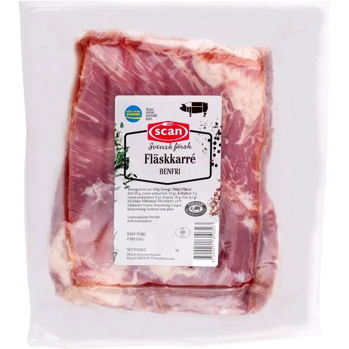 Fläskkarré benfri ca 1,1kg Scan