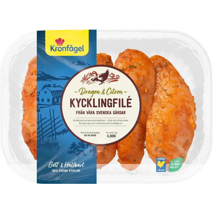 Kycklingfilé BBQ dragon & citron ca 700g Kronfågel