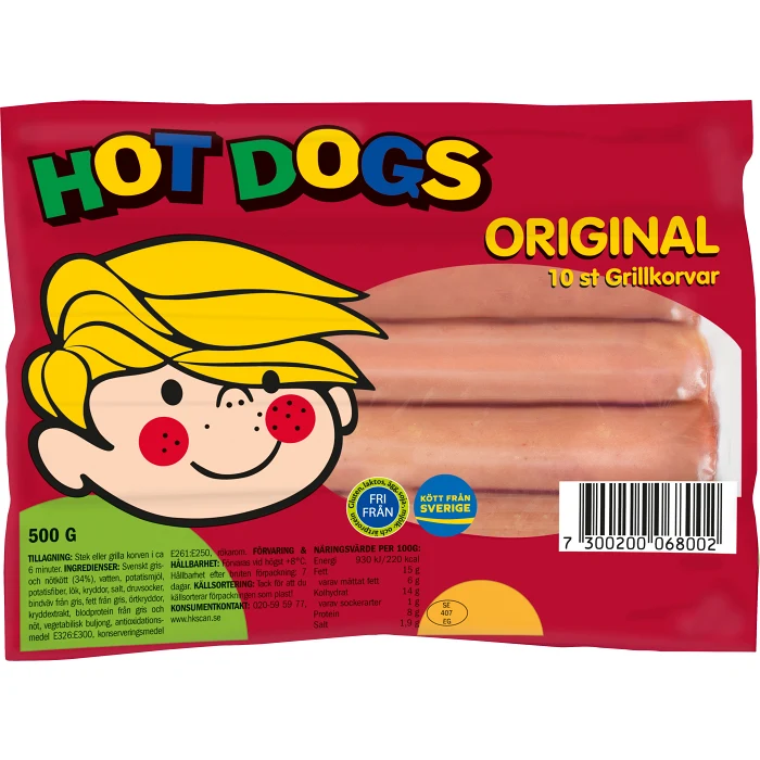Grillkorv Orginal 500g Hot Dogs Scan