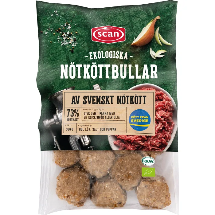 Nötköttbullar Ekolgisk 300g Scan