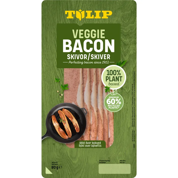 Bacon veggie skivor 80g Tulip