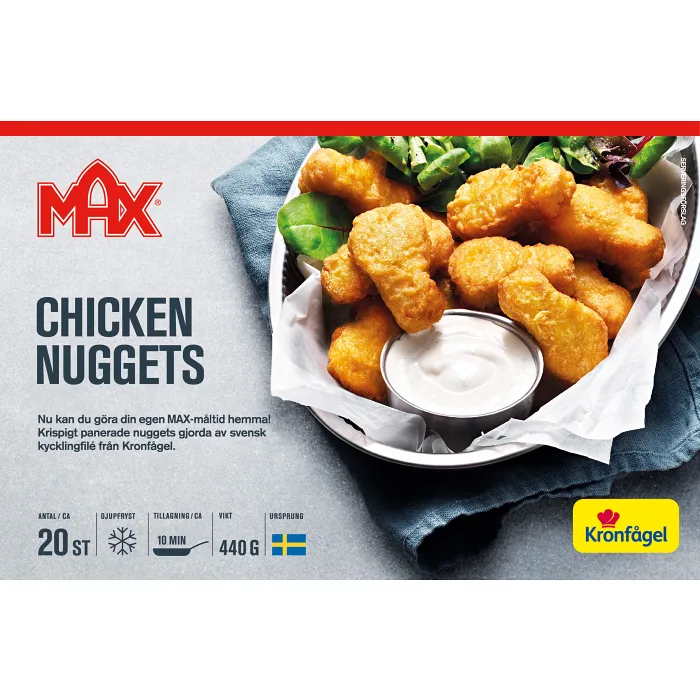 Kycklingnuggets Fryst 440g Max