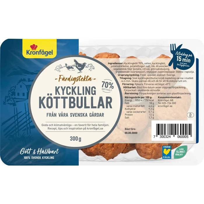 Kycklingköttbullar 300g Kronfågel