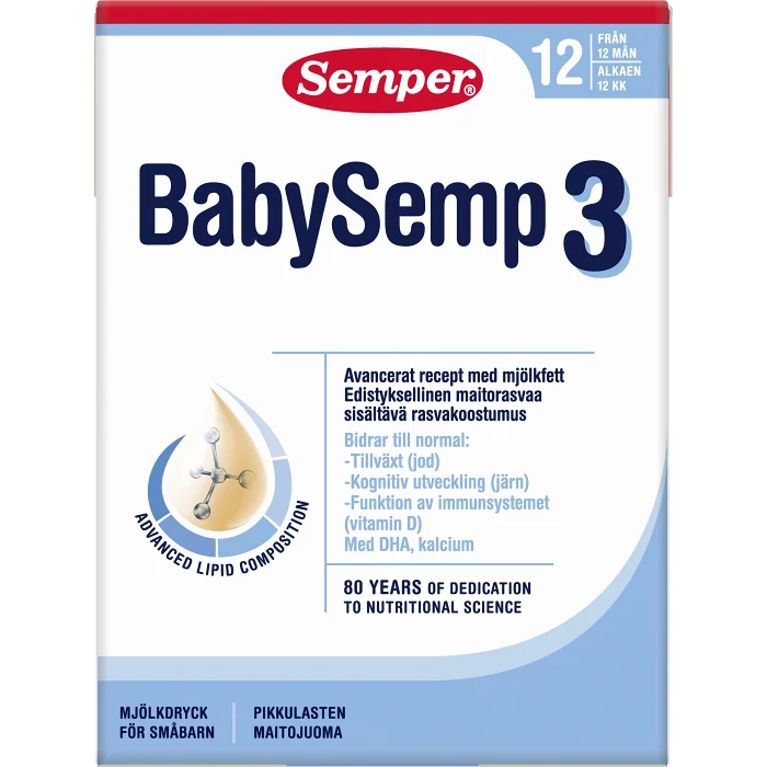 Tillskottsnäring BabySemp 3 Från 9 mån 200ml Semper