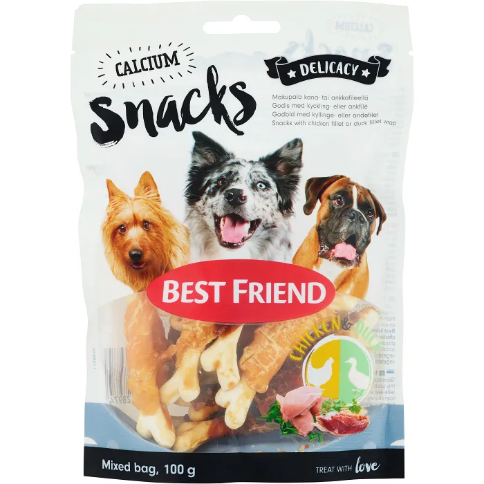 Hundsnacks Calcium Kyckling&anka 100g Best Friend