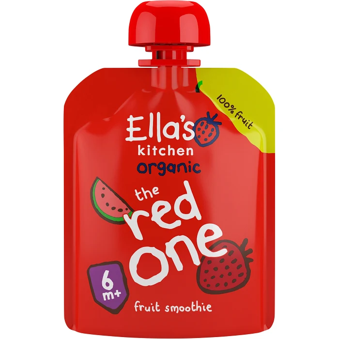 The red one Smoothie av blandade frukter Från 6m Ekologisk 90g Ellas Kitchen
