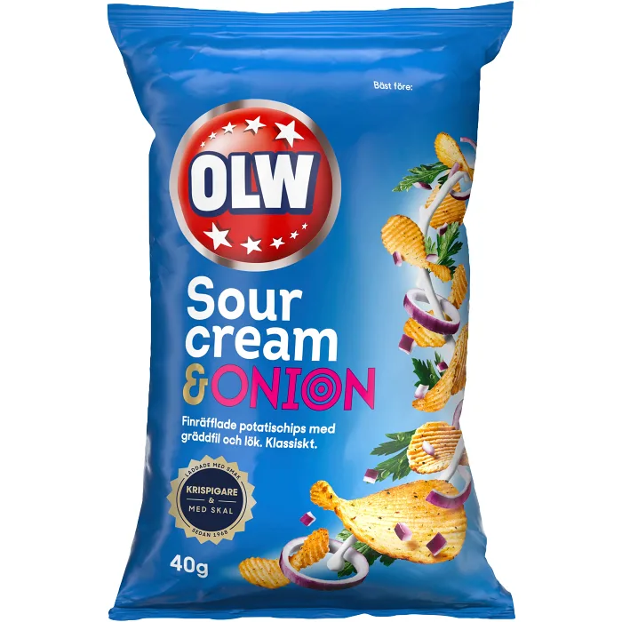 Chips Sourcream & Onion liten påse 40g OLW