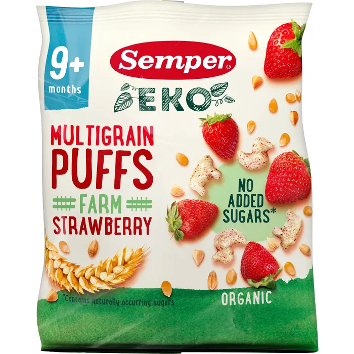 Multigrain puffs Strawberry 9m 18g Semper