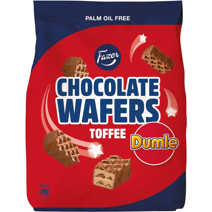 Chocolate wafer dumle 175g Fazer
