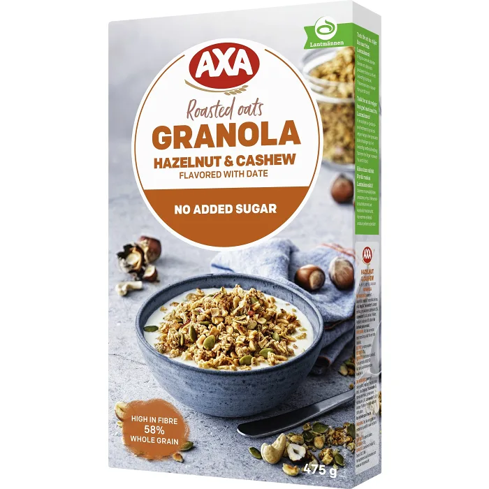 Granola Hasselnöt & cashew 475g AXA