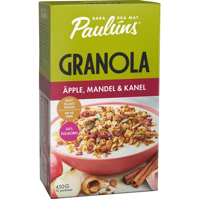 Granola Kanel mandel & äpple 450g Paulúns