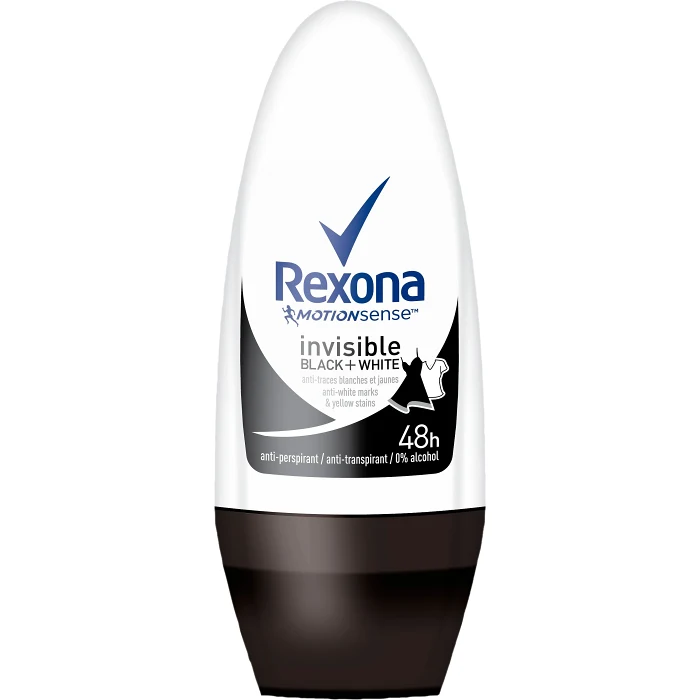 Antiperspirant Roll-on Invisible On Black & White 50ml Rexona