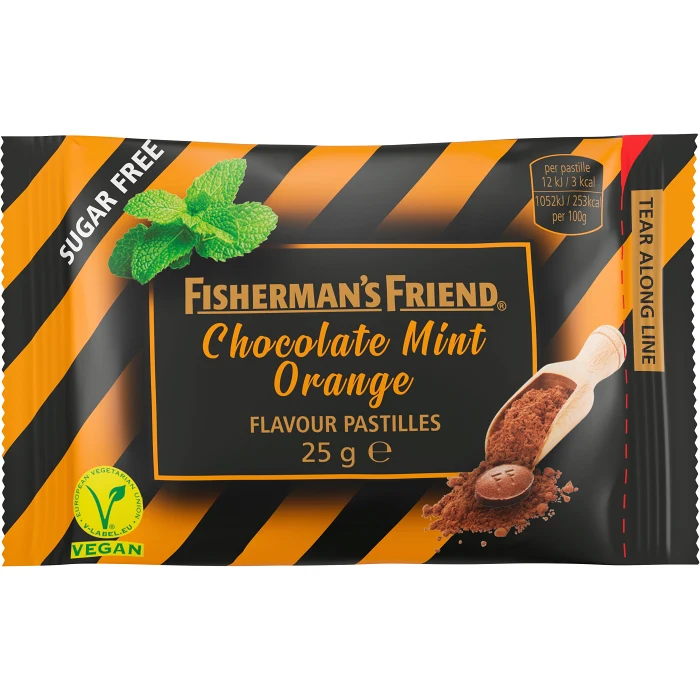 Pastiller Chocolate Mint Orange Sockerfri 25g Fisherman's Friend