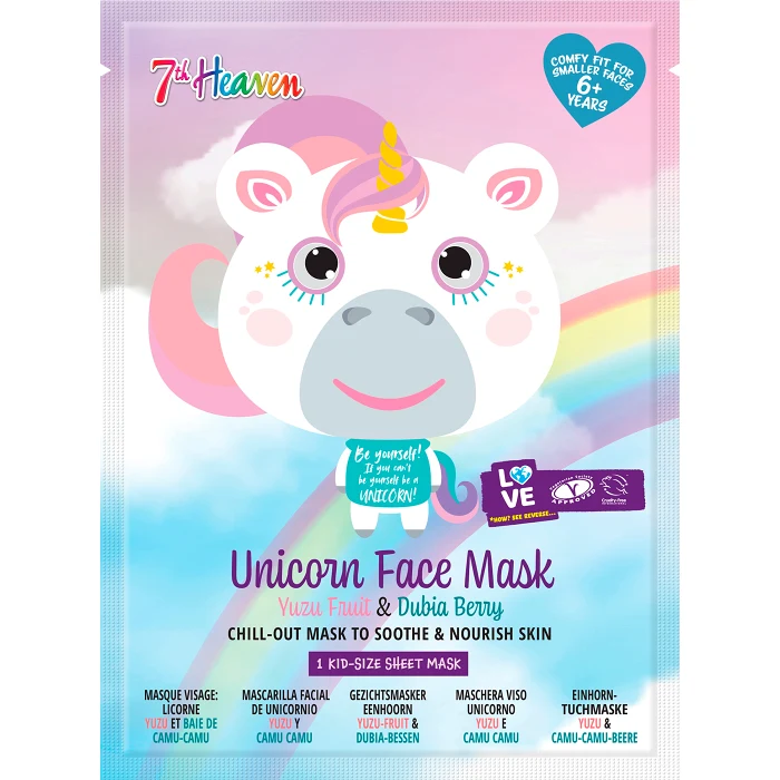 Ansiktsmask Barn Unicorn Face Mask 1-p 7th Heaven