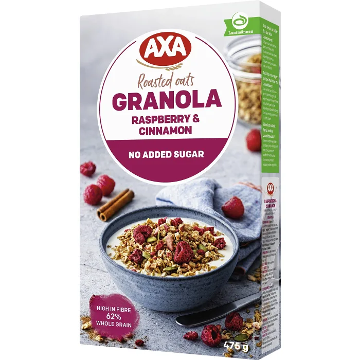 Granola Hallon & Kanel 475g AXA