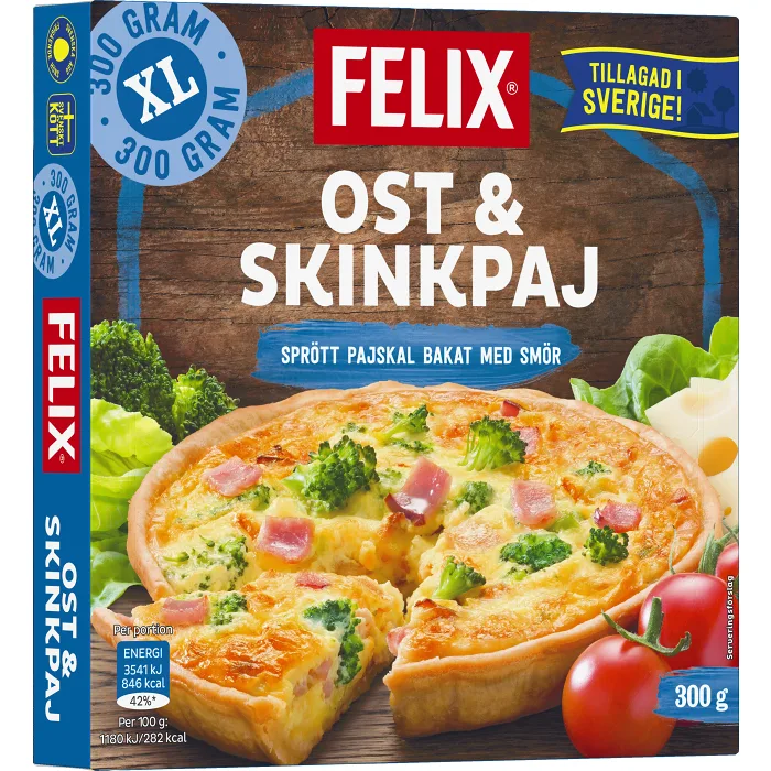 Paj ost & skinka XL Fryst 300g Felix