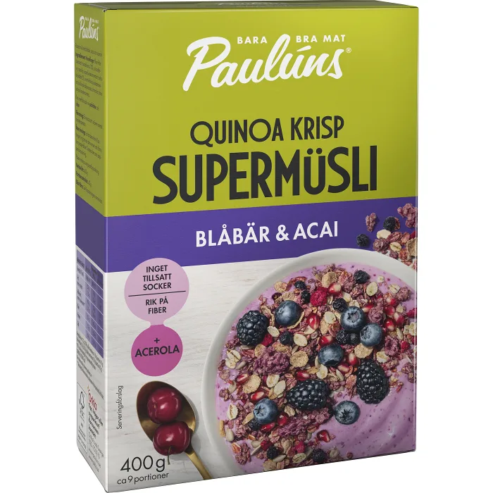 Müsli Blåbär & Acai 400g Paulúns