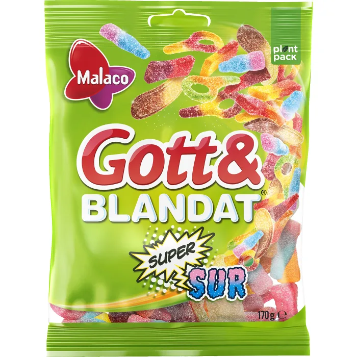 Godis Gott & Blandat Super sur 170g Malaco