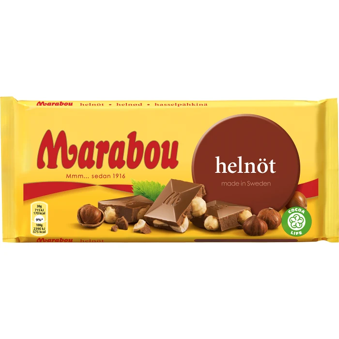 Chokladkaka Helnöt 200g Marabou