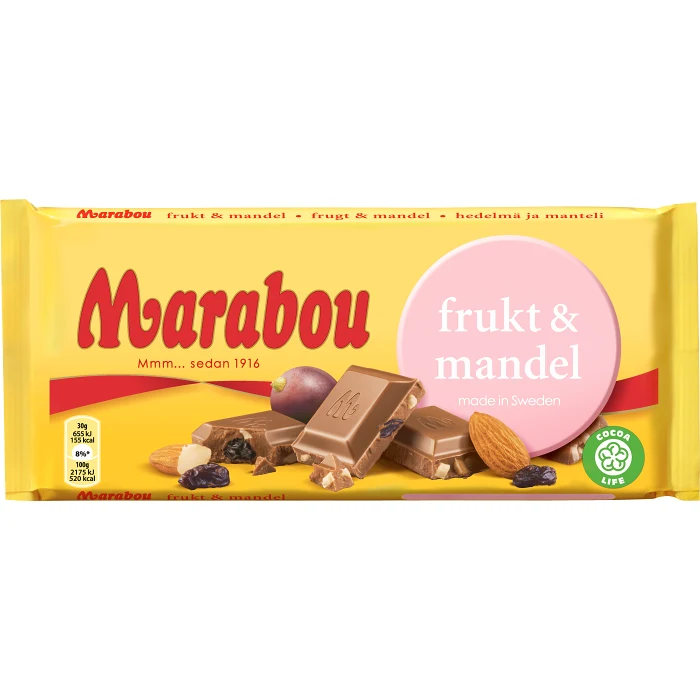 Chokladkaka Frukt & Mandel 200g Marabou