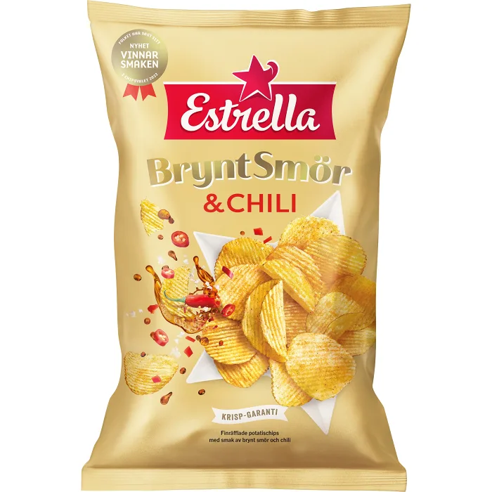 Chips Brynt smör & chili 275g Estrella