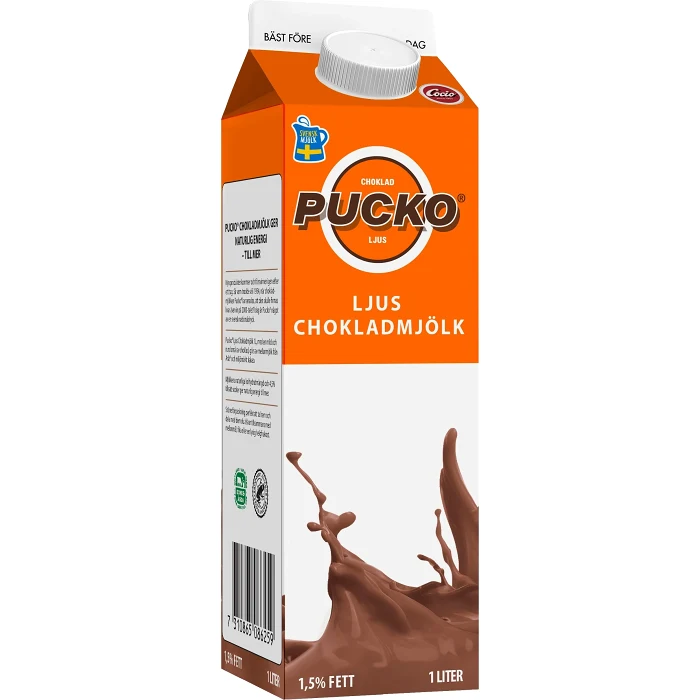 Chokladmjölk Ljus Pucko® Mellanmjölk 1,5% 1l Cocio