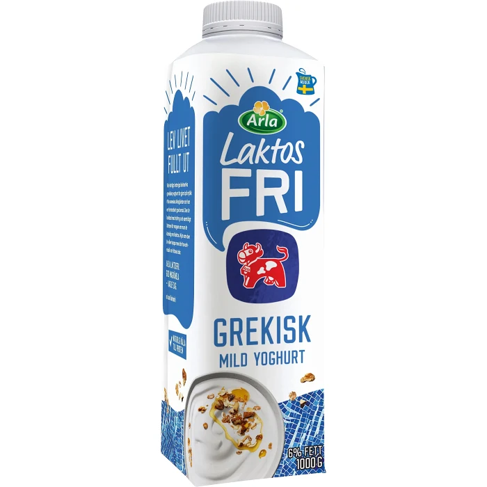 Grekisk Yoghurt Mild Naturell 6% Laktosfri 1000g Arla Ko®