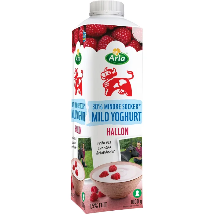 Mild Yoghurt Hallon 1,5% lättsockrad 1000g Arla Ko®