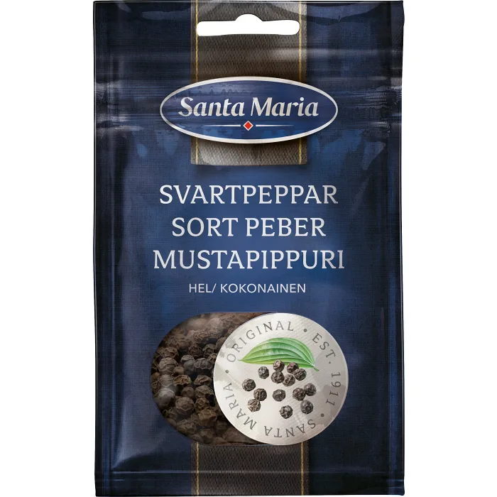 Krydda Svartpeppar Hel 22g Santa Maria