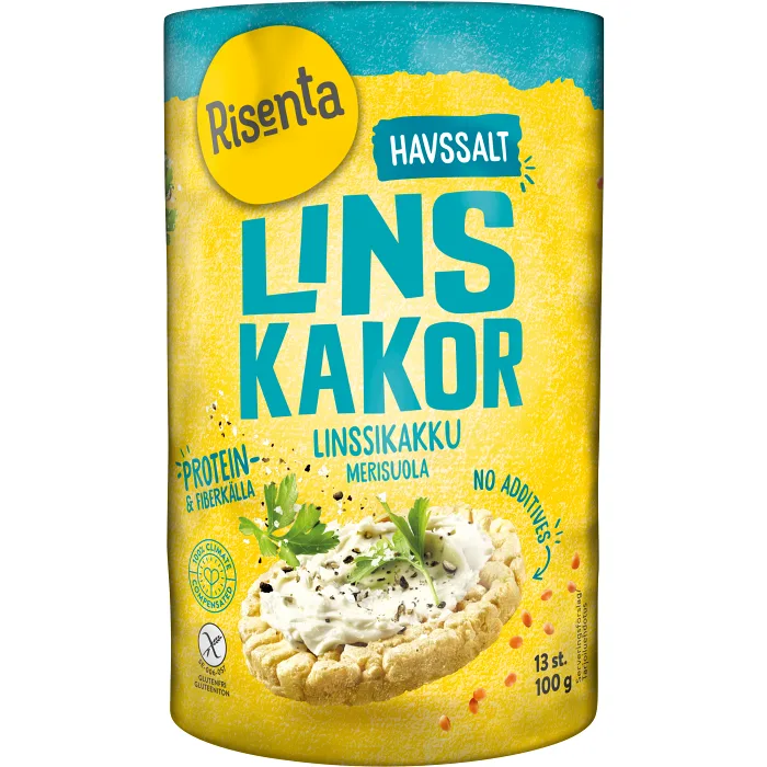 Linskakor Havssalt Glutenfri 100g Risenta