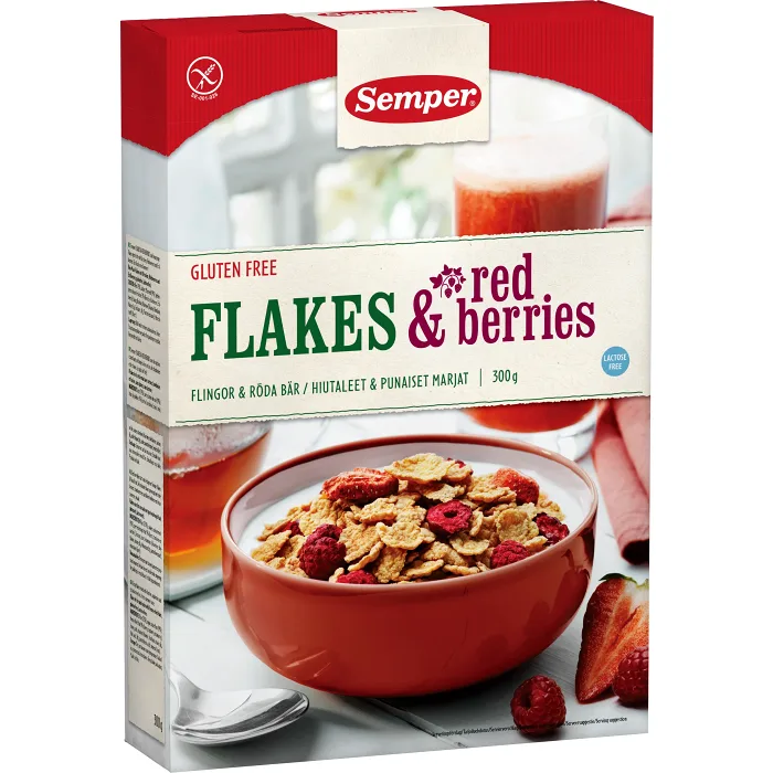 Flakes & red berries Glutenfri 300g Semper
