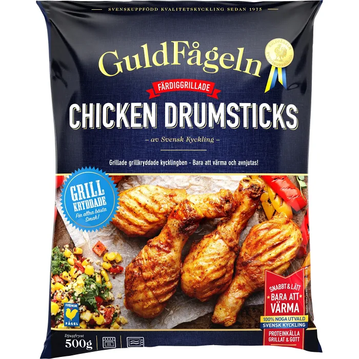 Chicken drumsticks Grillkrydda Fryst 500g Guldfågeln
