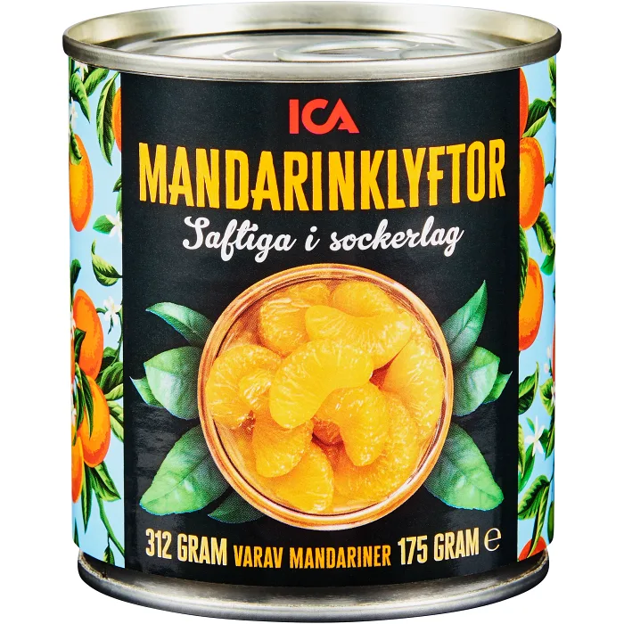 Mandarinklyftor i sockerlag 312g ICA