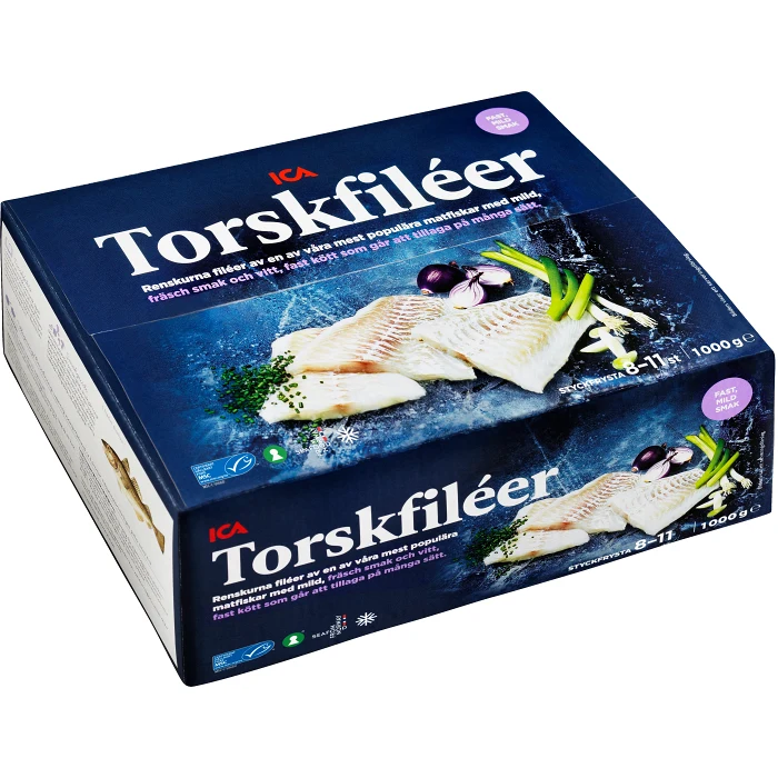 Torskfiléer Fryst 1kg ICA