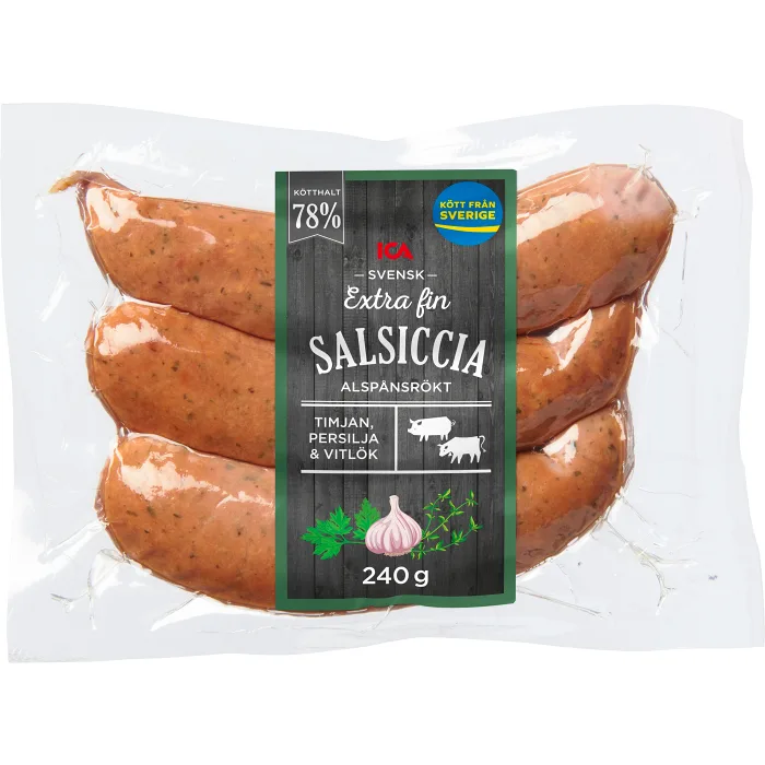 Salsiccia 78% kötthalt 240g ICA