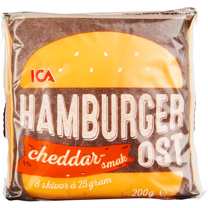 Hamburgerost Cheddarsmak 200g ICA
