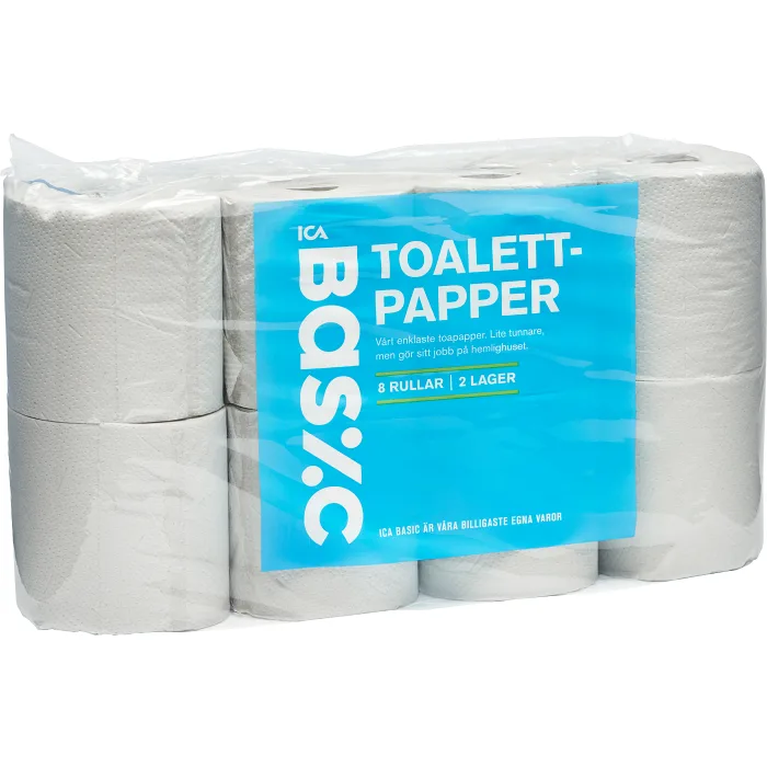 Toalettpapper 8-p Miljömärkt ICA Basic