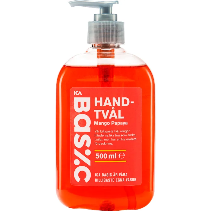 Flytande handtvå Mango & papaya l 500ml ICA Basic