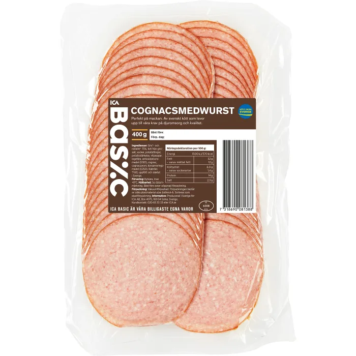 Cognacsmedwurst 400g ICA Basic