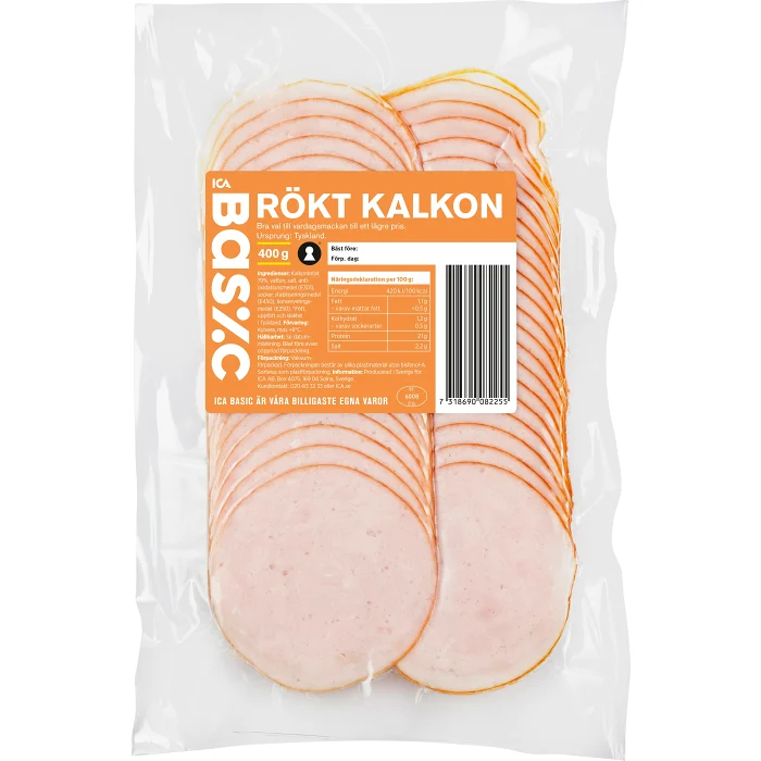 Kalkon Rökt 400g ICA Basic