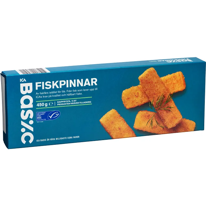 Fiskpinnar Fryst 15-p 450g ICA Basic