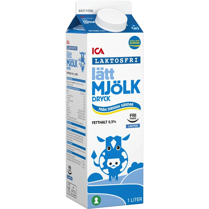 Lättmjölkdryck Laktosfri 0,5% 1l ICA