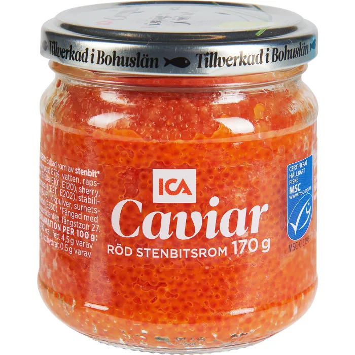 Caviar röd stenbitsrom 170g ICA